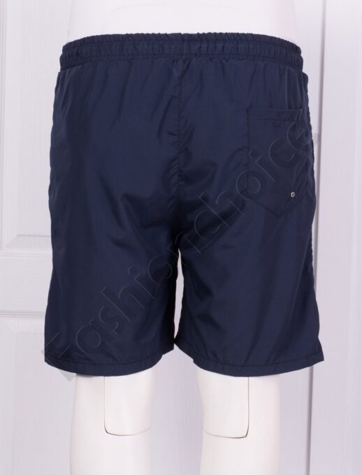 Pantaloni scurti plaja pentru barbati cu inscris Summer Beach-albastru inchis cod 22454-1