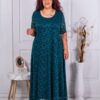Rochie lunga din dantela elastica-petrol cod 23229-3