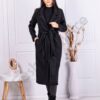 Palton lung din casmir Italian-negru cod 5312