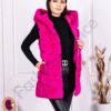 Vesta din eco blana cu gluga-magenta cod 01-1