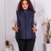 Vesta maxi cu guler la baza gatului-albastru cod 5923-1