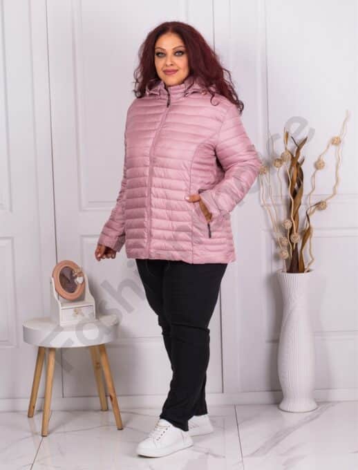 Geaca maxi eleganta cu guler-pudra cod 2216-1