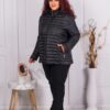 Geaca maxi eleganta cu guler-negru cod 2216