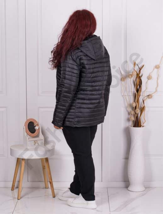 Geaca maxi eleganta cu guler-negru cod 2216