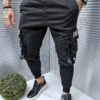 Pantalon sport cu buzunare cargo si banda cod 9892