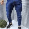 Blugi casual pentru barbati-albastru inchis cod 866