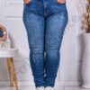 Blugi maxi cu efect usor zgariat-albastru cod 2335