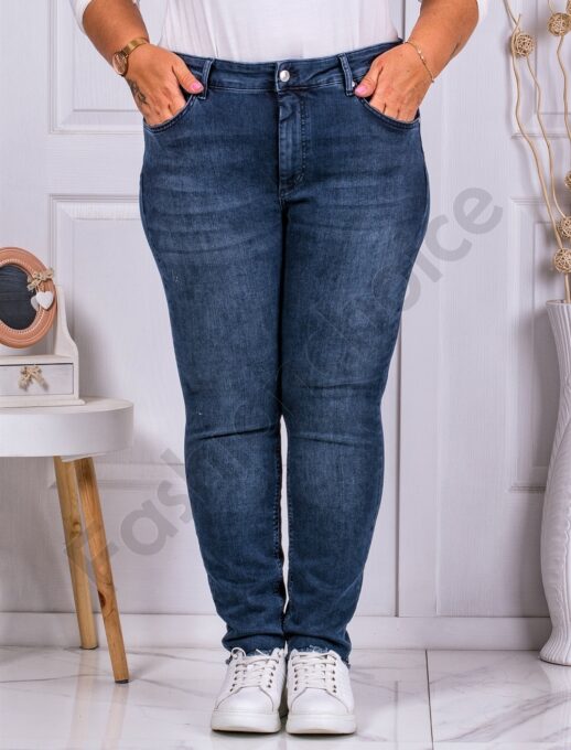 Blugi maxi casual cu buzunare-indigo cod 2335-1