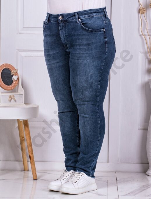 Blugi maxi casual cu buzunare-indigo cod 2335-1