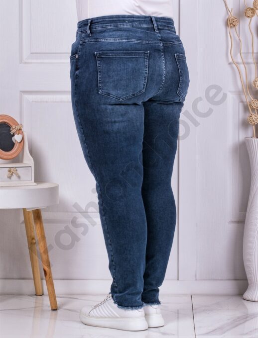 Blugi maxi casual cu buzunare-indigo cod 2335-1