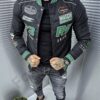 Geaca bomber pentru barbati cu aplicatii-negru cod 160