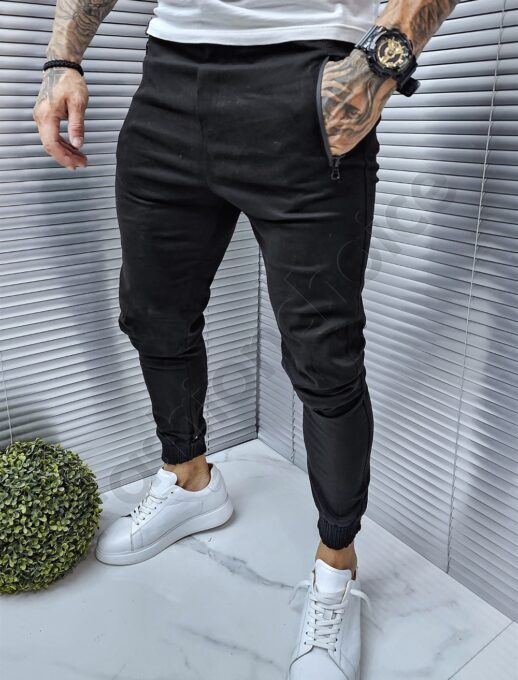 Pantalon jogger pentru barbati cu fermoar rezistent la vant cod 1953