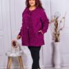 Palton maxi elegant cu buzunare-magenta cod 3065-1