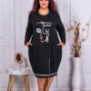 Rochie sport-elegant cu print de arta cod 1380