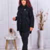 Camasa maxi din catifea reiata-negru cod 10363
