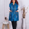 Vesta lunga maxi cu inscriptii-petrol cod 21554-2