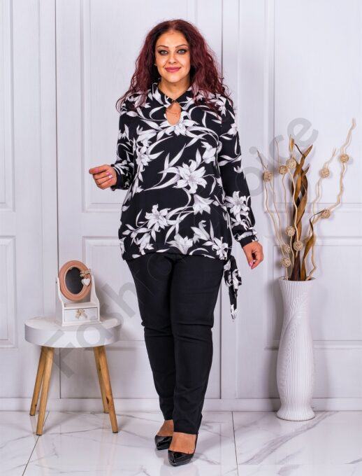 Camasa eleganta maxi cu imprimeu floral cod 22054-1