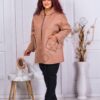 Jacheta maxi din neopren cu gluga-capucino cod 21301-1