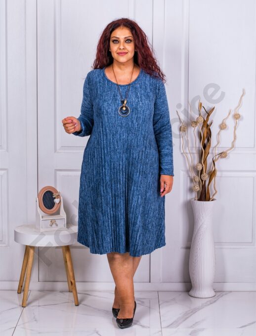 Rochie maxi plisata din tricotaj finut-parlament cod 7075-1