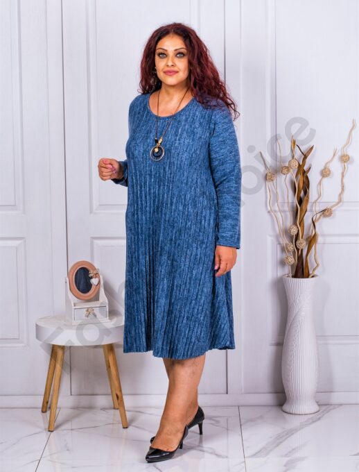 Rochie maxi plisata din tricotaj finut-parlament cod 7075-1