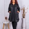 Jacheta maxi din material lucios cu gluga cod 631-1