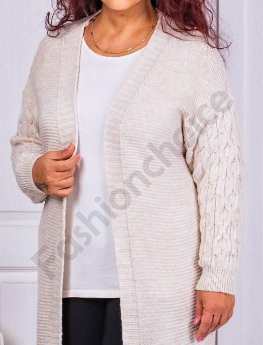 Cardigan lung pentru maxi dame-capucino cod 23014-2