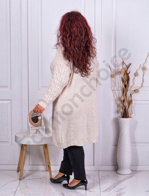 Cardigan lung pentru maxi dame-capucino cod 23014-2