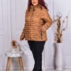 Geaca maxi eleganta cu gluga Fashion-camel cod 2312-2