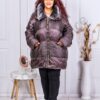 Geaca maxi groasa cu guler din blana eco cod 62147