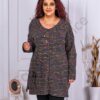 Tunica maxi tricotata cu melanj multicolor-gri cod 9903-3
