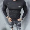 Bluza pentru barbati cu inscris Raw-negru cod 232009