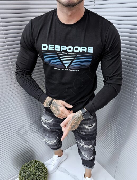 Bluza pentru barbati cu inscris Deepcore-negru cod 232009-5