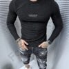 Bluza barbati din design in relief si inscris cauciucat-negru cod 2243