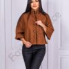 Palton scurt din casmir eco-camel inchis cod 29070-2