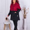Palton maxi din eco casmir cu gluga-bordo cod 1270
