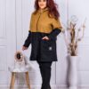 Palton maxi din eco casmir cu gluga-camel cod 1270-1