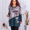 Tunica maxi din tricotaj finut cu imprimeu floral cod 1280