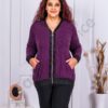 Jacheta maxi sport-elegant cu accente din piele eco-mov cod 1200-1