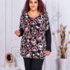 Tunica maxi cu imprimeu floral si pietricele discrete-bordo cod 1550