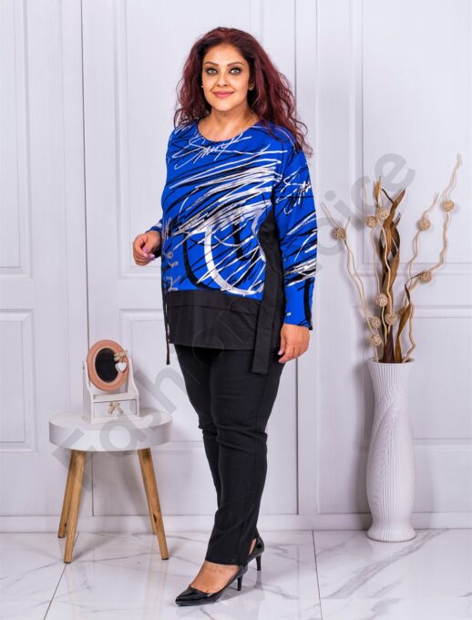Tunica maxi asimetrica cu print modern cod 1516