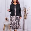 Set elegant din rochie in clos cu imprimeu in degrade si sacou negru cod 23041-2