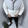 Hanorac hoodie cu blana eco si gluga-gri cod 2393-2