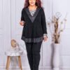 Tunica maxi din tricotaj finut cu decolteu modern-negru cod 23043