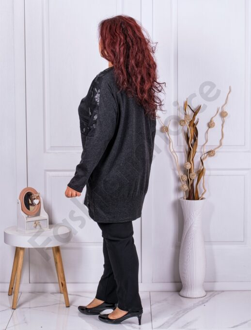 Tunica maxi in combinatie cu tull-negru cod 1389