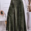 Fusta-pantalon maxi din plus-kaki cod 5359-2
