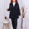 Sacou maxi gros cu croi modern-negru cod 3137