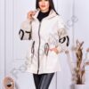 Palton de dama cu maneci tricotate-capucino cod 231074-1