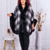 Pelerina maxi gros cu imprimeu 3D-negru cod 2333