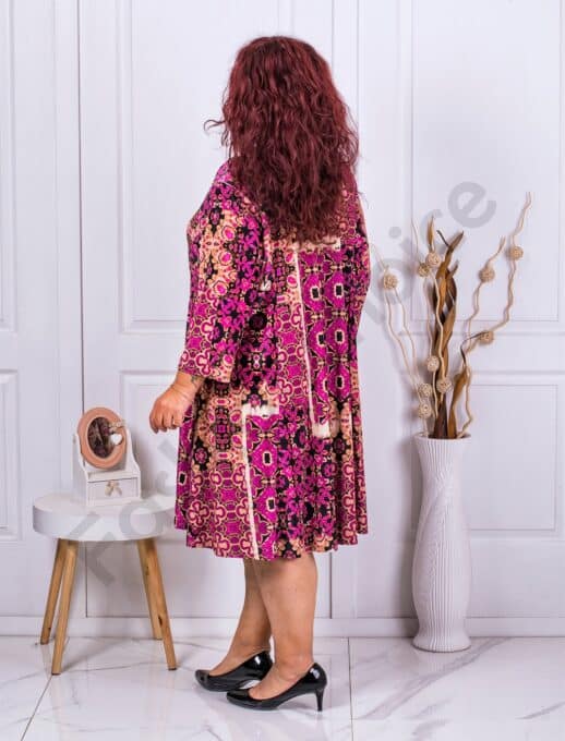 Rochie maxi eleganta cu motive-mov cod 1728-4