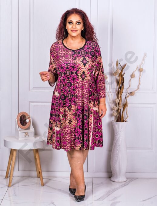 Rochie maxi eleganta cu motive-mov cod 1728-4